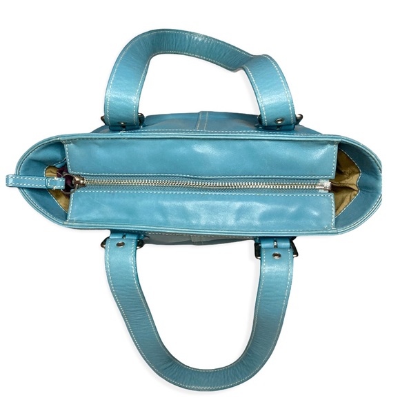 Coach Blue Leather Stitch Tote - Picture 4 of 14